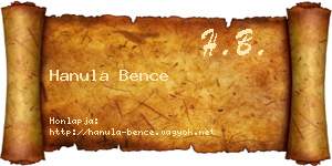 Hanula Bence névjegykártya
